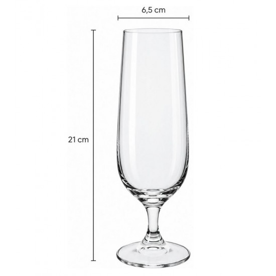 Jogo 6 Taças 380ml Para Cerveja Strix Cristal Ecológico Bohemia